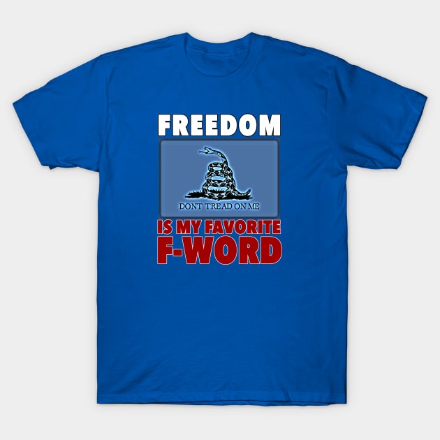 Favorite F-Word (Red, White, & Blue Design) T-Shirt by Aeriskate